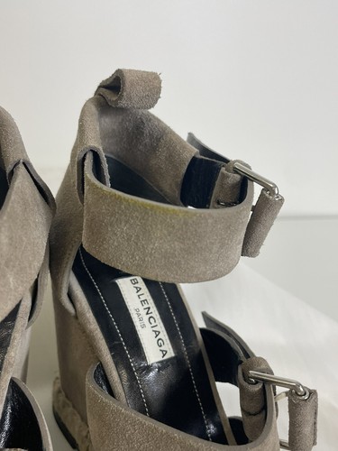 Balenciaga Gray Suede Wedge Espadrilles Sz US 5.5 - Picture 3 of 10