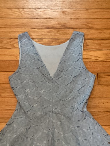 NWT AQUA (Bloomingdale's) Light Blue Lace Fit & Flare Summer Party Dress, Sz Med - Picture 5 of 9