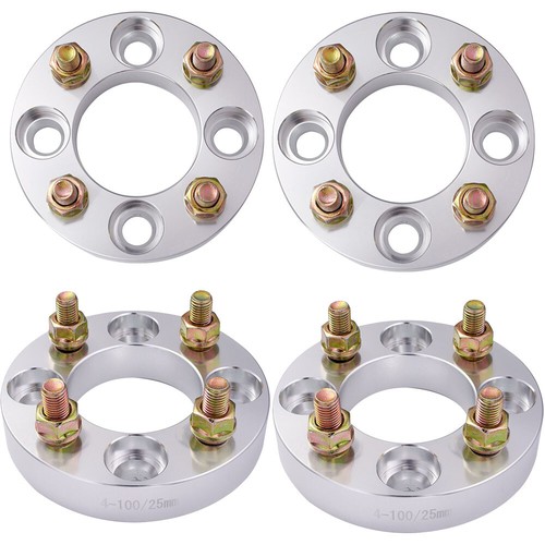 4Stud 25mm 4x100 12x1.5mm 4PCS Hubcentric Wheel Spacers Adapters Aluminum - 第 1/12 張圖片