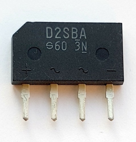 D2SBA60 Brückengleichrichter, 600V 2A [1,6A] Thin SIP 2S 11mm Höhe Fujitsu - Ref:901 - Bild 4 von 8