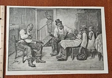 Harper's Weekly 1884 Sketch Print Echoes of Old Plantation Melodies W L Sheppard