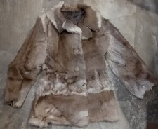 Vintage Genuine Kangaroo Fur Coat Made In Australia Womens Sm/med Brown & White