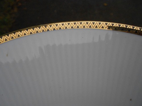 Mitterteich Bavaria Germany 7 3/4" SALAD/DESSERT PLATE Gold and Black Zig Zag - Picture 4 of 5
