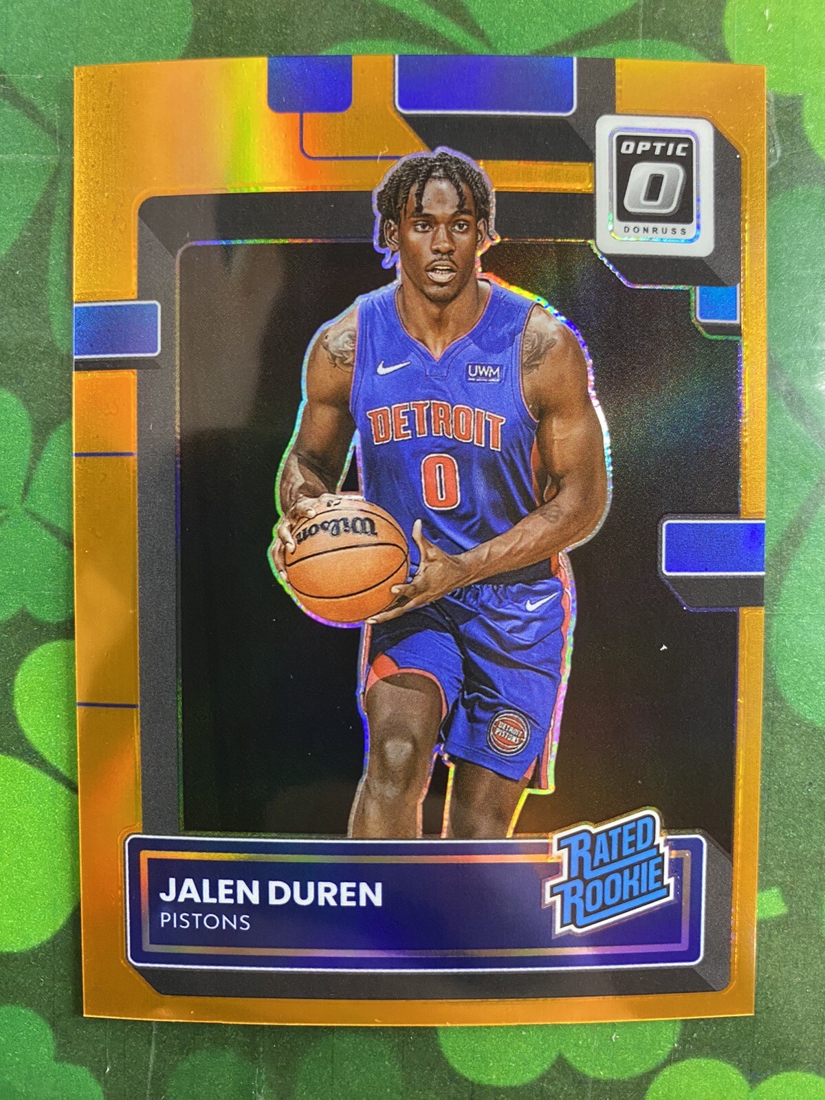 2022-23 Panini Donruss Optic Jalen Duren Orange Holo Rookie #/199 #227 Detroit