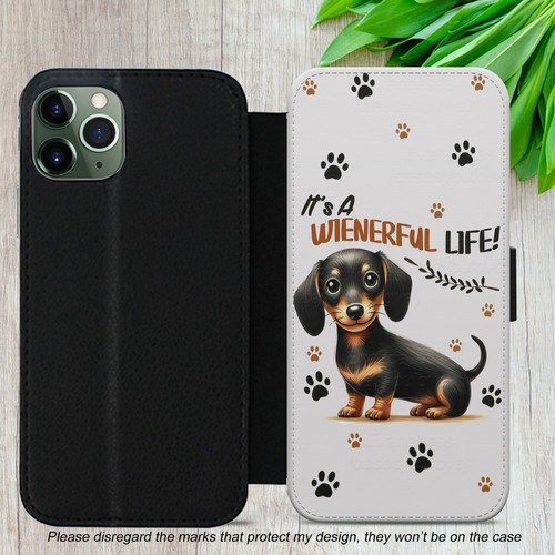 SAUSAGE DOG FLIP CASE FOR IPHONE SAMSUNG GOOGLE WIENER CUTE WALLET PHONE COVER - Picture 6 of 24