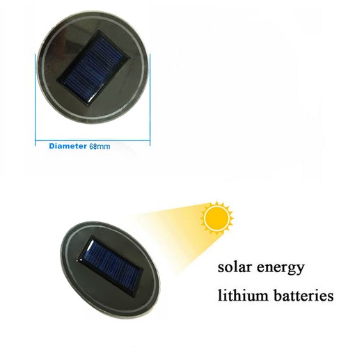 2pcs LED Solar Cup Pad Car Lights Cover Interior Decoration Lamp Accessories - Foto 10 di 13