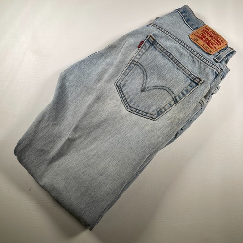 Levi's 505 Herrenjeans 32 x 30 blau Denim normale Passform Baumwolle abgenutzt Taschen - Bild 15 von 15