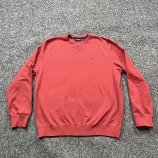 Nautica Sweater Mens Size Large Red Pullover Crewneck Sweatshirt Cotton Preppy