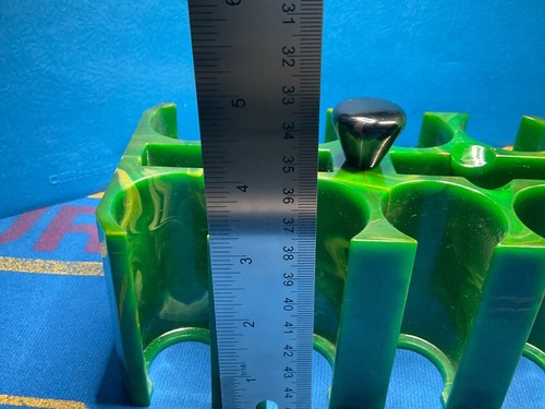 BEAUTIFULLY MARBLED GREEN WITH YELLOW -BAKELITE POKER CHIP HOLDER / RACK VIDEO - Picture 14 of 14