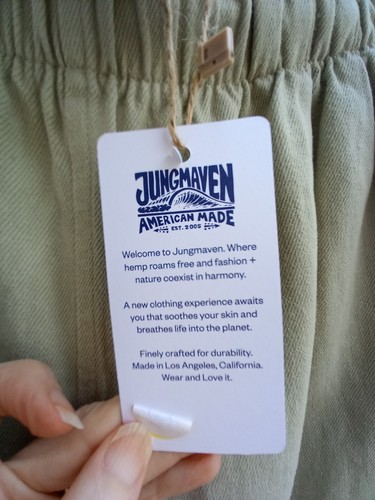 Pantalón discoteca Jungmaven pierna súper ancha sarga cáñamo algodón nuevo con etiquetas pantalones medianos - Imagen 9 de 10