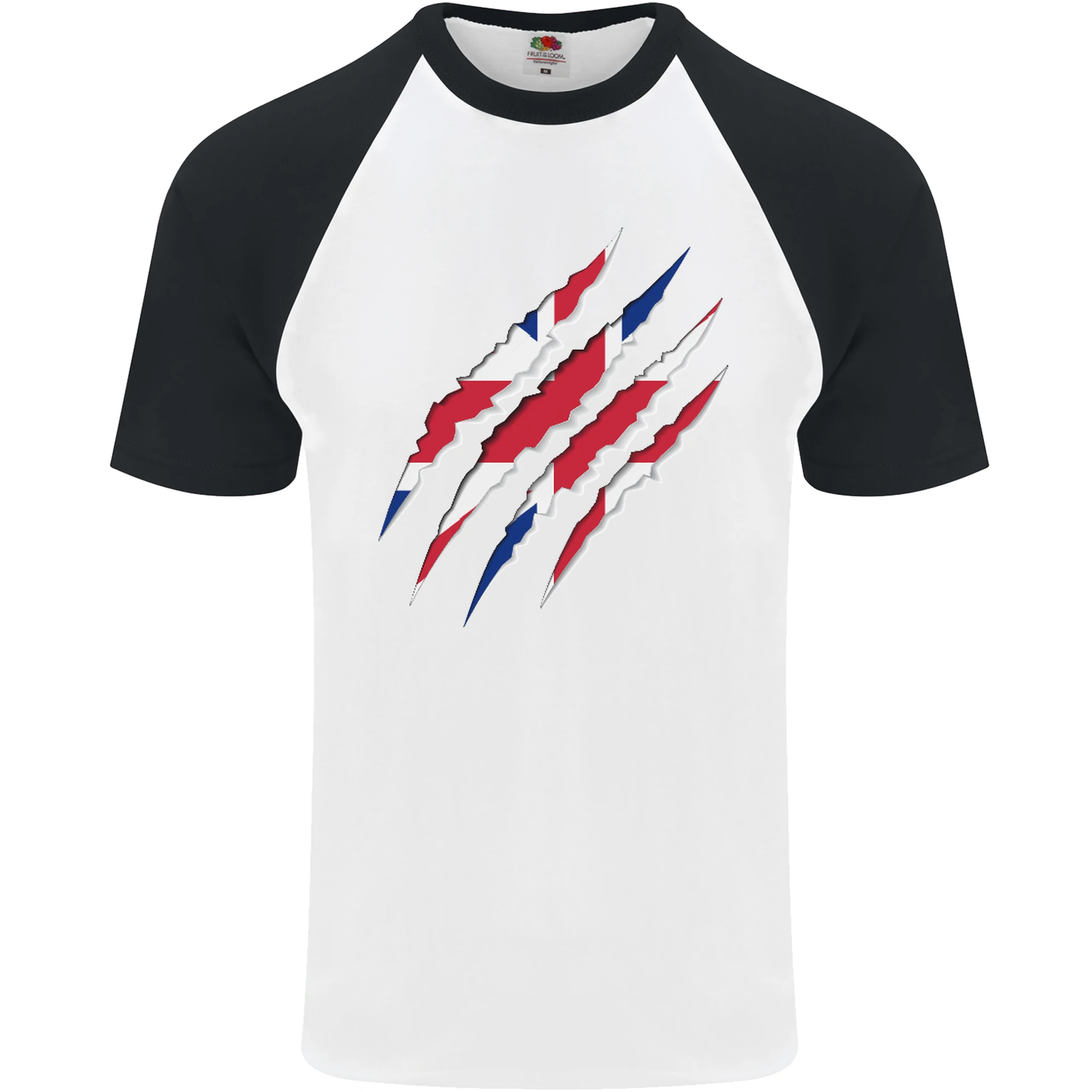 Gym The Union Jack Flag Claw Effect UK Mens S/S Baseball T-Shirt