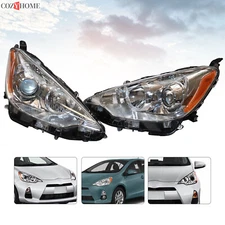 Pair Set Headlights Headlamps Head Lights Lamps For Toyota Prius C 2012-2014