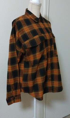 Women's SM Or Large Decorative Fall Long sleeve Flannel Shirt - Picture 6 of 8