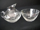 Vintage Glass Etched Cream & Sugar Set