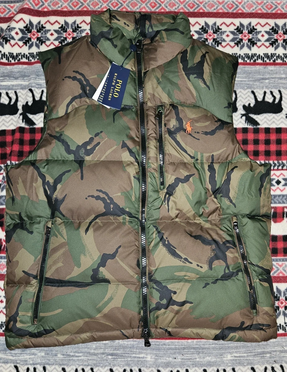 Men s Ralph Lauren Polo Performance Camo Puffer Vest Medium eBay