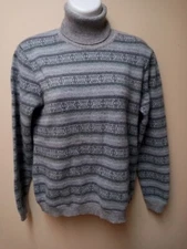 Talbots Turtleneck Sweater Womens  Small Wool Angora blend Heather Gray Italy
