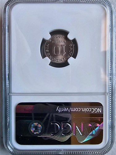 Indonesia 10 Rupiah 1971 FAO NGC MS 65 - Picture 2 of 2