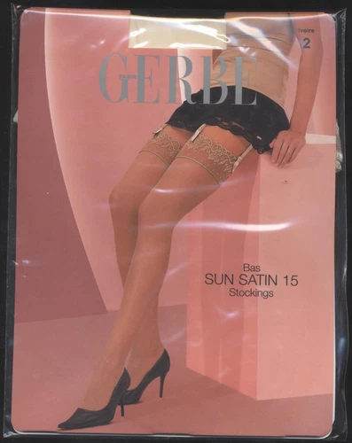 New Gerbe Bottoms Sun Satin 15 Ivory Size 2 for Garter Belt Stockings