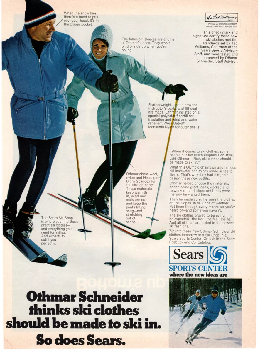 Sears Sports Center Ski Clothes Skiing 1969 Vintage Print Ad