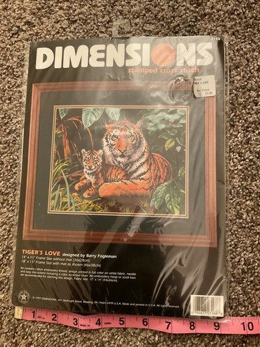 Dimensions Stamped Cross Kit Stitch Tiger's Love Barry Fogleman 3168 Vintage Sigillato - Foto 11 di 11