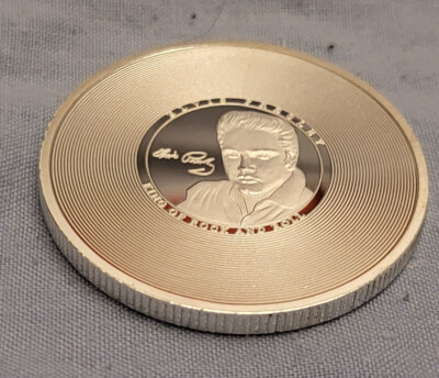 Michael Jackson Elvis Silver Coin King of Rock n Roll Pop Music LP Signed  Legend UK