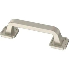 3" Notched Backplate Pull Satin Nickel