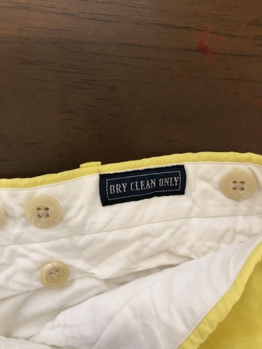 Polo Ralph Lauren Pants Mens Size 35x32 Linen Yellow Made In Italy - 第 11/18 張圖片