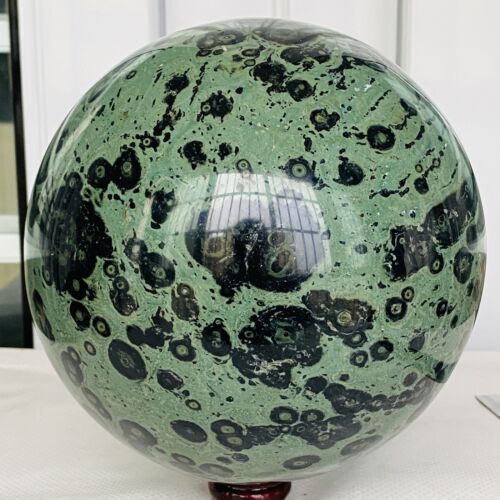 Sfera sfera cristallo stromatolite diaspro verde Kambaba occhio naturale 7800G - Foto 6 di 12