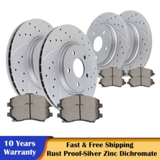 Front Rear Drilled Rotors and Brake Pads for TOWN&COUNTRY Journey Grand Caravan