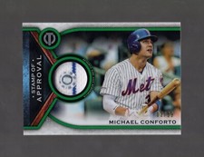 2021 Topps Tribute Michael Conforto #SOA-MCO Stamp Of Approval Relic Green /99