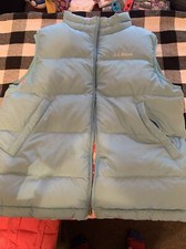 L. L. Bean Blue Puffer Vest Reversible Blue/Pink KIDS 14/16