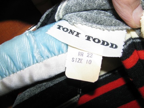 Vintage TONI TODD Damen Gr.10 gestreiftes Velour langes Kleid 70er TOP - Bild 6 von 7