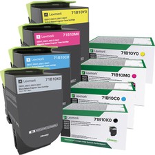 Lexmark 71B10K0,71B10C0,71B10M0,71B10Y0 Toners Cartridge Set