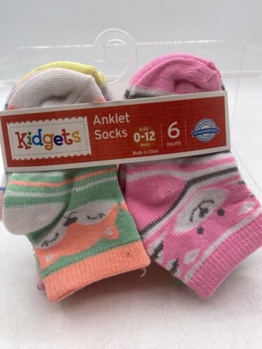 Girls Toddler Anklet Socks Childrens 6 Pair Size 2T-4T