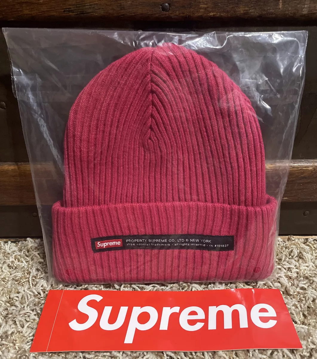 🔥SUPREME PROPERTY LABEL BEANIE| PINK| FW22| WEEK 6| RARE