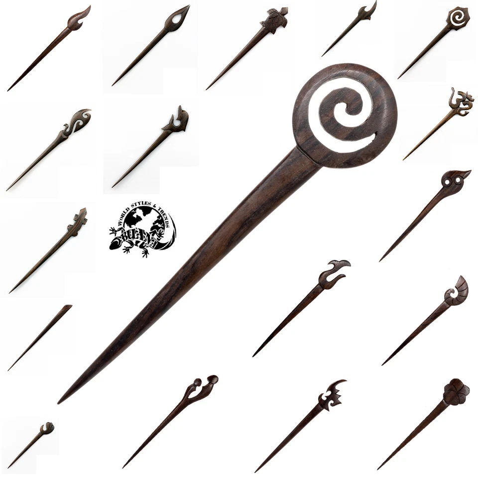 HS 500 - 529 / Hairsticks Haarnadeln Holz Haarschmuck Hairpin Haarstab Haarforke