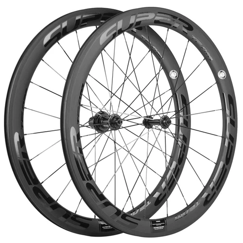 Superteam Road Bike Wheels 50mm Carbon Fiber Wheelset Clincher Bicycle Wheelset