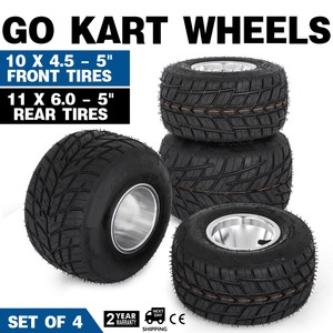 Go-Kart-Wheels-Go-Kart-Rain-Tires-Set-of-4-Rim-amp-Tyre-Set-3-holes-Buggy