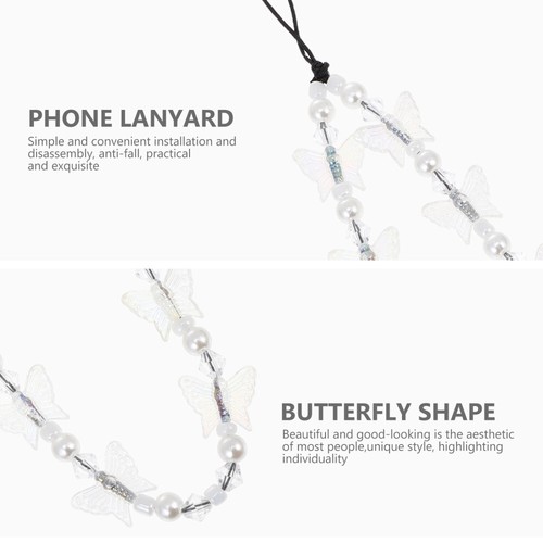 Crystal Butterfly Mobile Chain Girl Phone Case Hanging Rope Lanyard for - Zdjęcie 12 z 12