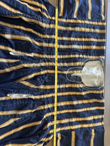 Authentic African Hand Stitched Ghana Smock Kente Fugu Batakari Men Top Orange - Picture 14 of 21