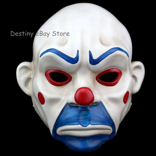 Joker 1:1 The Dark Knight Batman Clown Bank Robber Resin Cosplay Mask Handmade - Picture 17 of 18