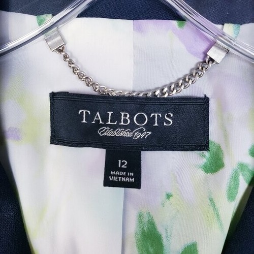 Talbots Blazer Nautical Jacket Women's size 12 Lined Crest Buttons Navy Blue - Picture 4 of 13