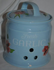 Pioneer Woman SPRING BOUQUET Blue Garlic Keeper Floral Stoneware Canister JAR