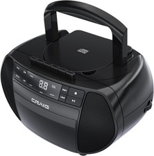 Portable Top-Loading CD Boombox with AM/FM Stereo Radio and Cassette Player/R...