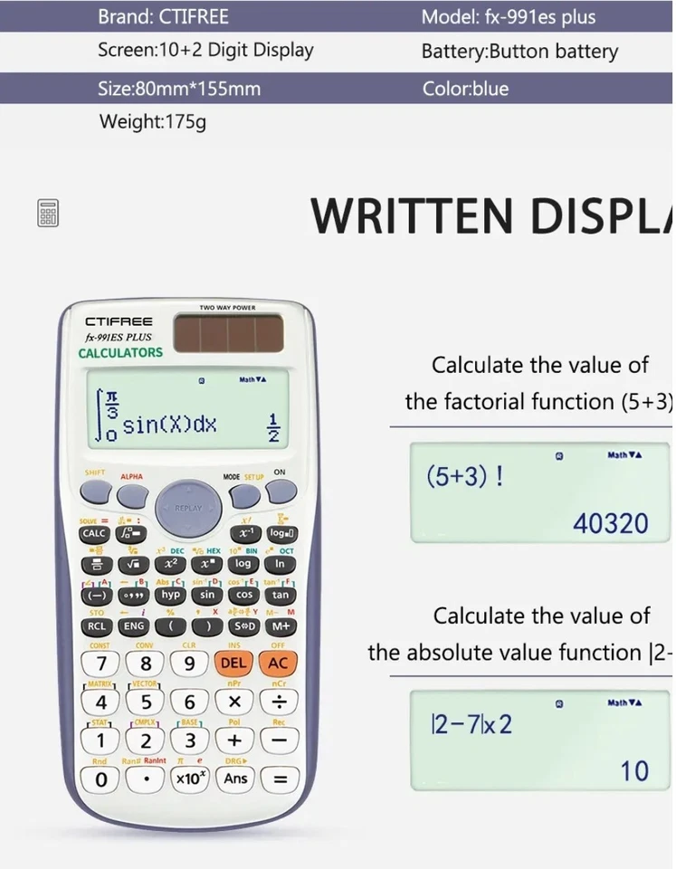 New fx-991ES PLUS Engineering Scientific Calculator With Cover Budget CTIFREE  - Image 3 of 4
