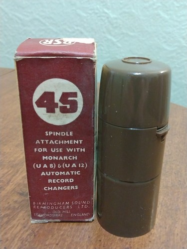 ADAPTADOR de accesorio de husillo BSR 45 de colección para fonógrafos Monarch UA8-UA12 - Imagen 1 de 5