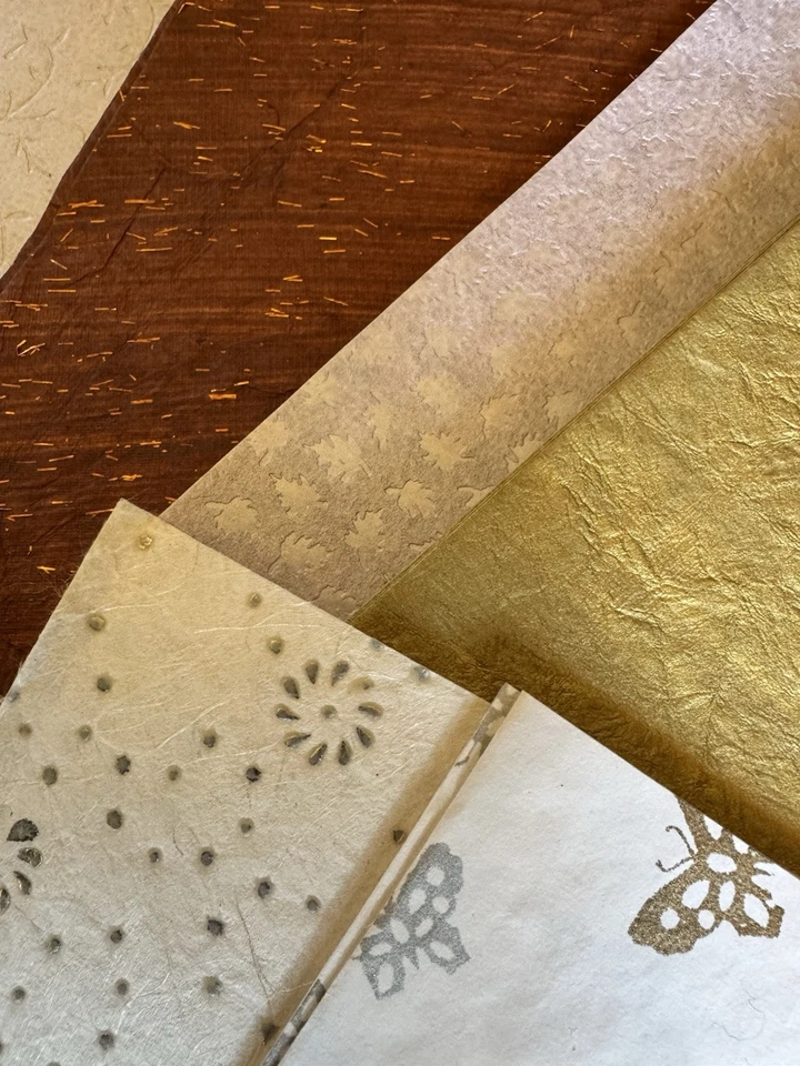 50+  sheets Textured 12x12" mixed specialty Scrapbook craft cotton silk + album - Image 2 of 4