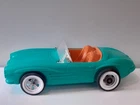 Irwin Mercedes Teal Convertible Vtg Barbie Car 2 Seater Sports Car Blow Mold