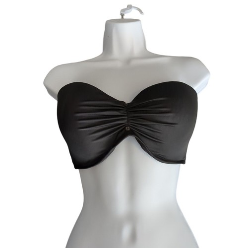 Victoria Secret BANDEAU Swim suit Top Swimwear STRAPLESS Black Size 36DD