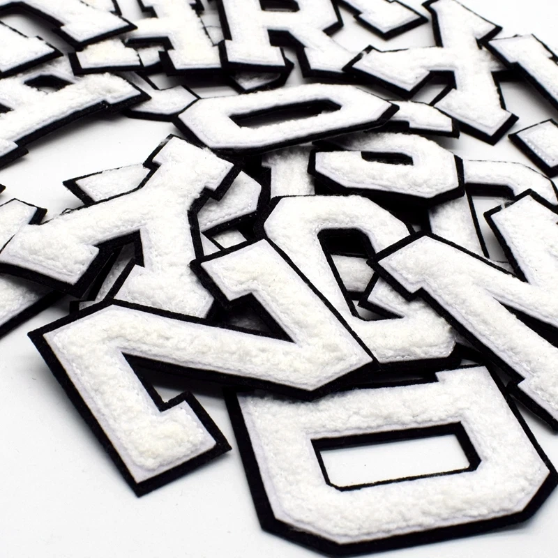 Large 3" White Letters Alphabet Iron on Clothing Patches Numerical Patch PA - Image 4 of 4